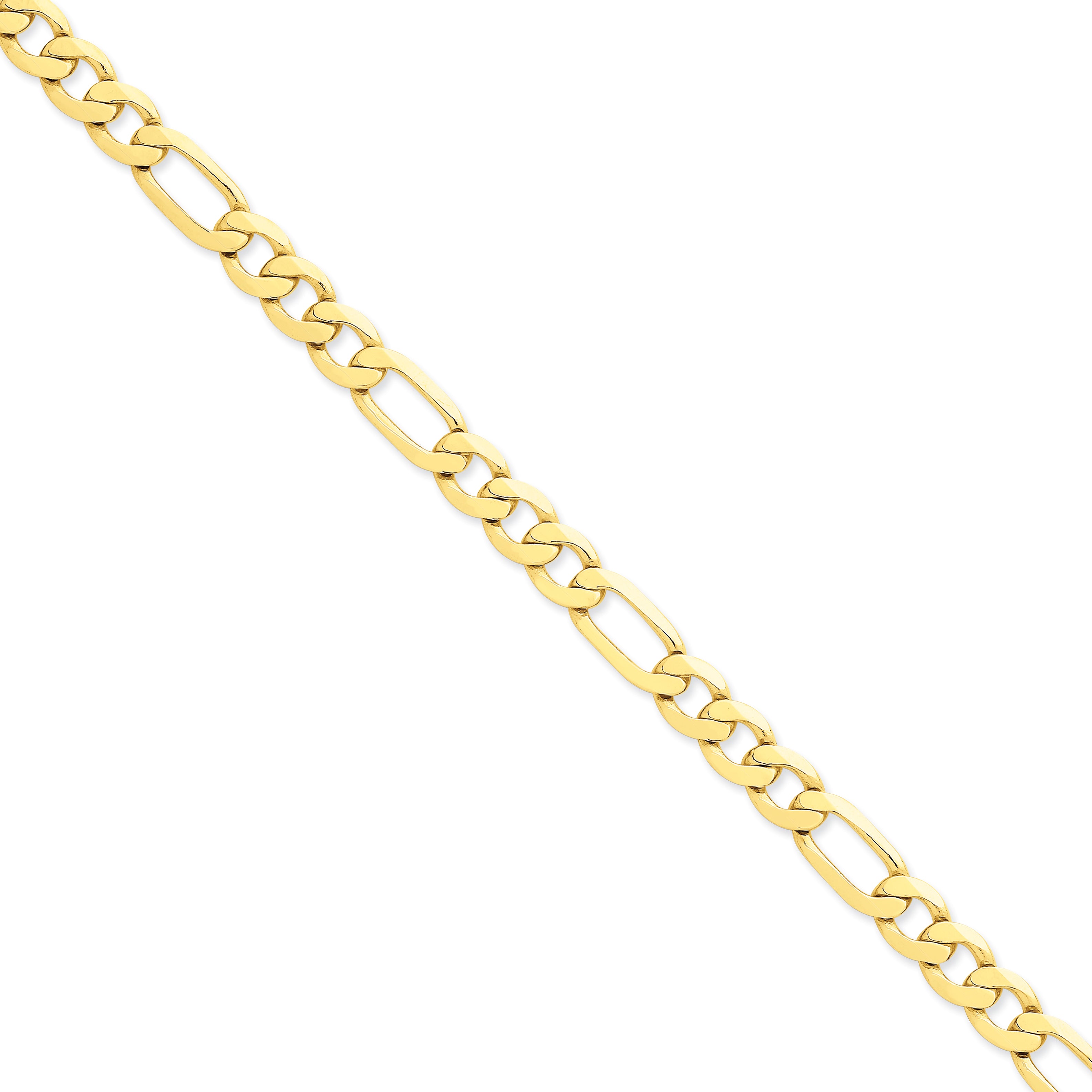 14K 22 inch 8.75mm Concave Open Figaro with Lobster Clasp Chain LFG220