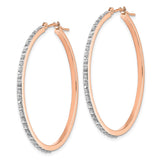 14k Rose Gold Diamond Fascination Diamond Dust/Accent 2x40mm Round Hoop Earrings DF269