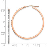 14k Rose Gold Diamond Fascination Diamond Dust/Accent 2x40mm Round Hoop Earrings DF269