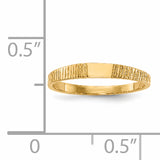 14k Polished & Ridged Baby Ring D122