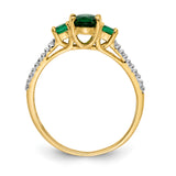 14k Oval Emerald and Diamond Ring RM5775