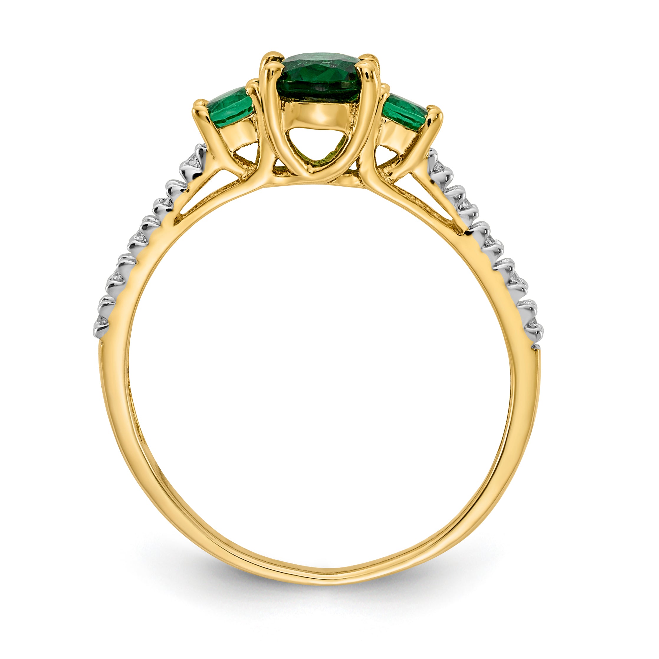 14k Oval Emerald and Diamond Ring RM5775
