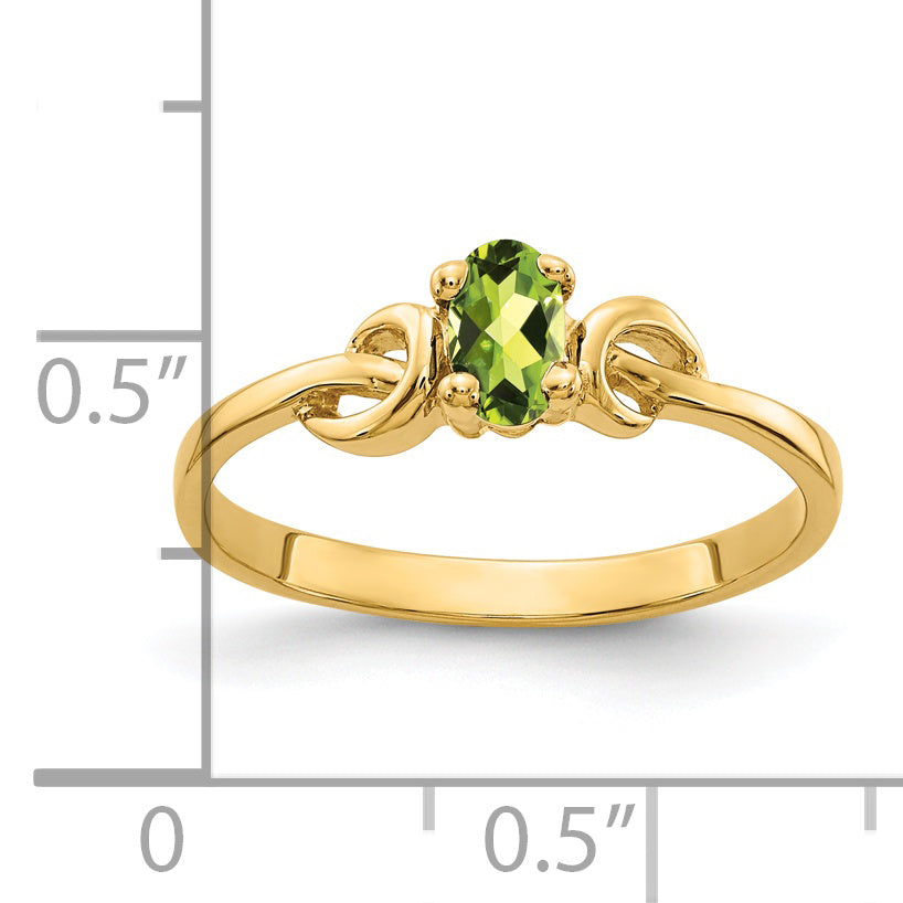 14k 5x3mm Oval Peridot ring Y4650PE