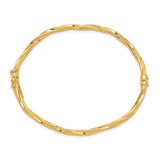 14k Polished Twisted 3.00mm Hinged Oval Bangle Bracelet DB622