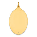 14k Polished and Satin Solid Large St. Christopher Medal Oval Pendant XR1805