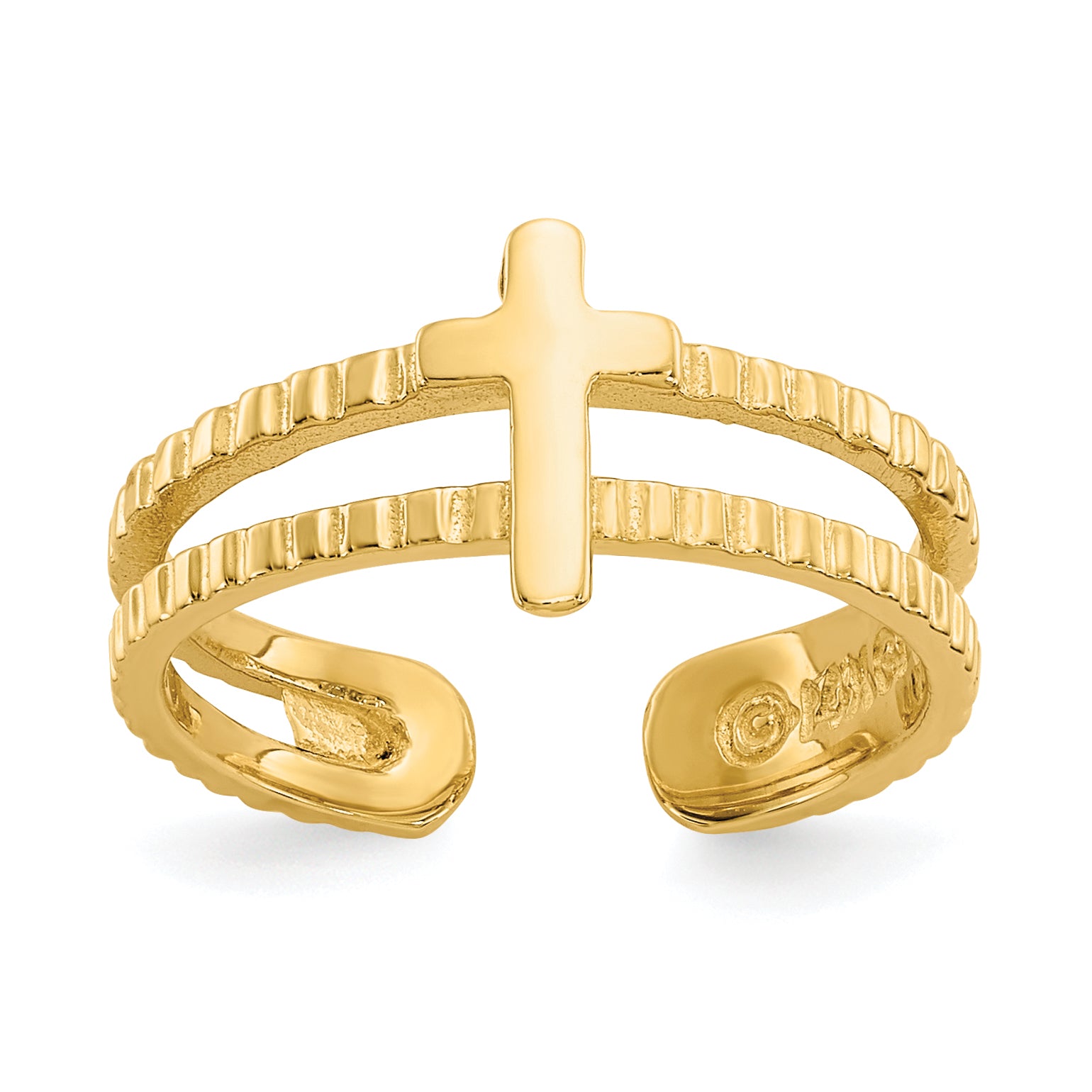 14k Cross Toe Ring R397
