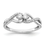 14k White Gold 2-Stone 1/4 carat Diamond Fancy Ring RM3840