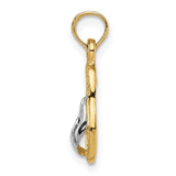 14k and White Rhodium 3-D Single Flip-Flop Pendant K1857