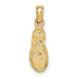 14k and White Rhodium 3-D Single Flip-Flop Pendant K1857