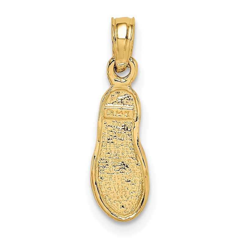 14k and White Rhodium 3-D Single Flip-Flop Pendant K1857