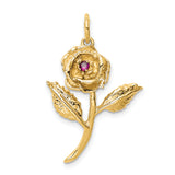 14k Red CZ Rose Charm A9014