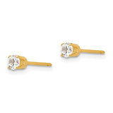 14k 3.25mm Round Cubic Zirconia Stud Earrings XD4CZ