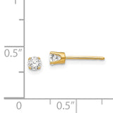 14k 3.25mm Round Cubic Zirconia Stud Earrings XD4CZ