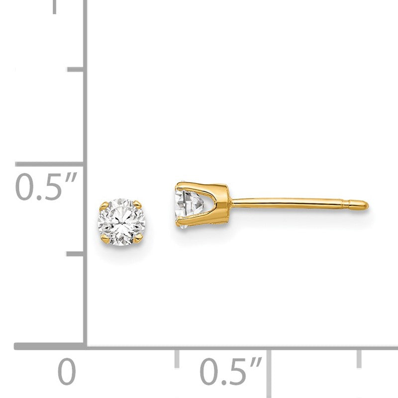 14k 3.25mm Round Cubic Zirconia Stud Earrings XD4CZ