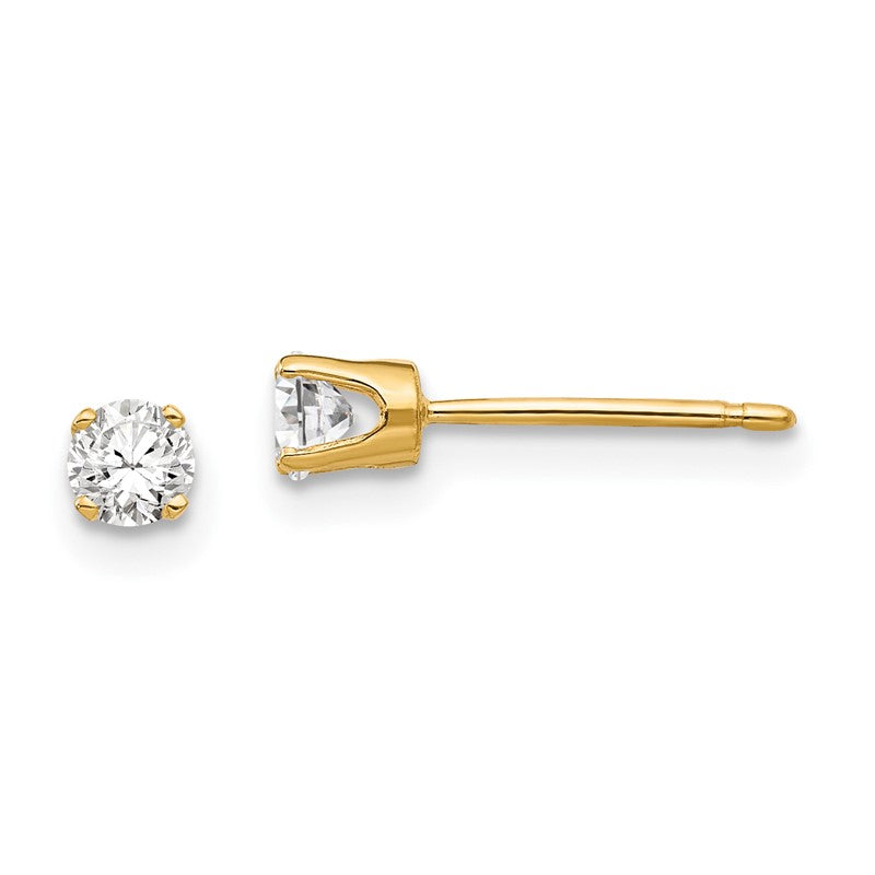 14k 3.25mm Round Cubic Zirconia Stud Earrings XD4CZ