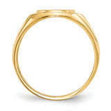 14k .02ct. AA Diamond 10.0x13.5mm Oval Open Back Mens Signet Ring RS178AA