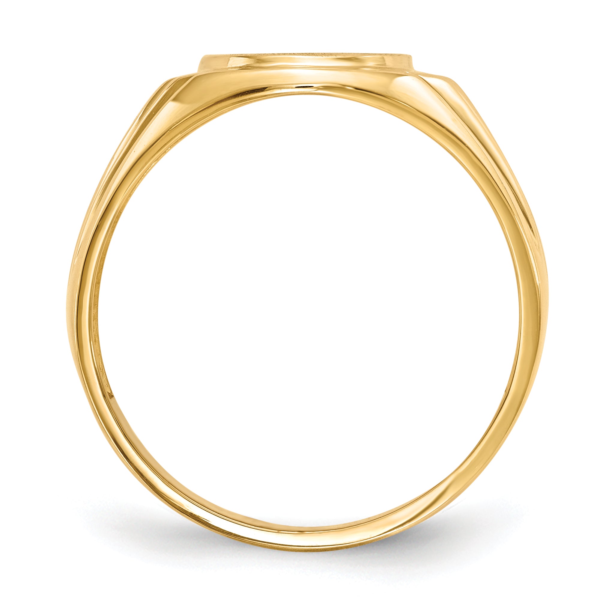 14k .02ct. AA Diamond 10.0x13.5mm Oval Open Back Mens Signet Ring RS178AA
