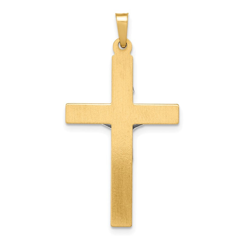 14k Two-tone INRI Hollow Crucifix Pendant XR298
