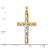 14k Two-tone INRI Hollow Crucifix Pendant XR298