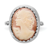 14k White Gold Cameo Ring Y4479CAM