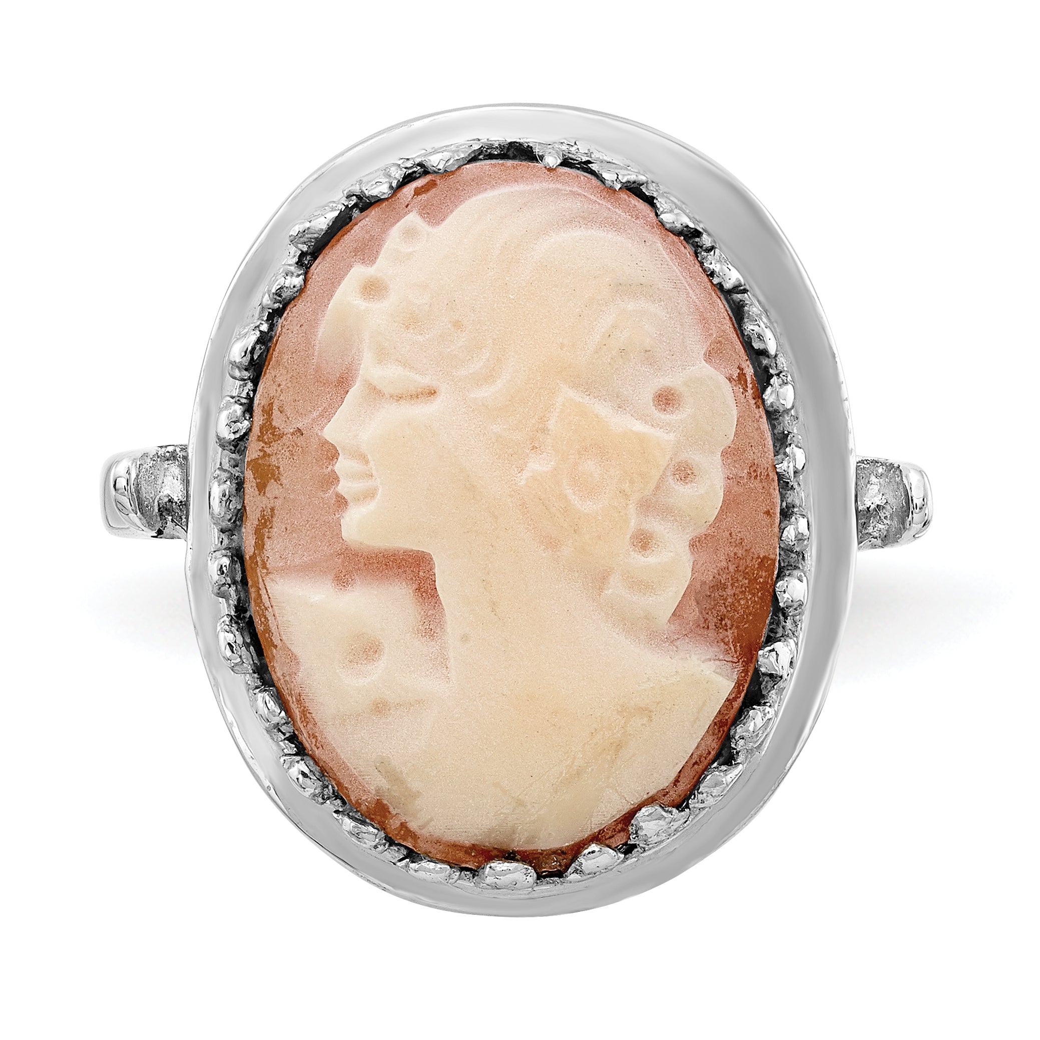 14k White Gold Cameo Ring Y4479CAM