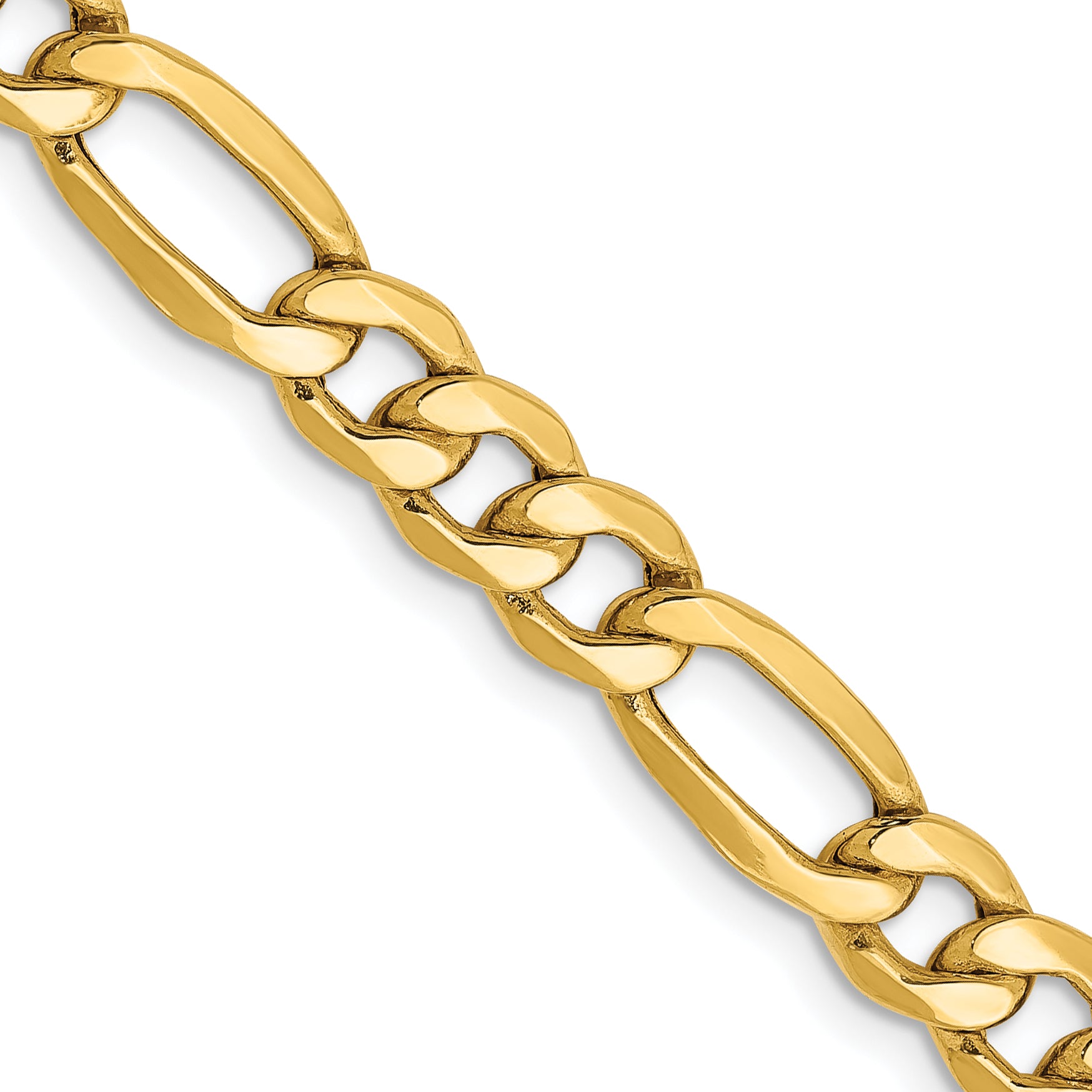 14K 26 inch 6.25mm Semi-Solid Figaro with Lobster Clasp Chain BC96