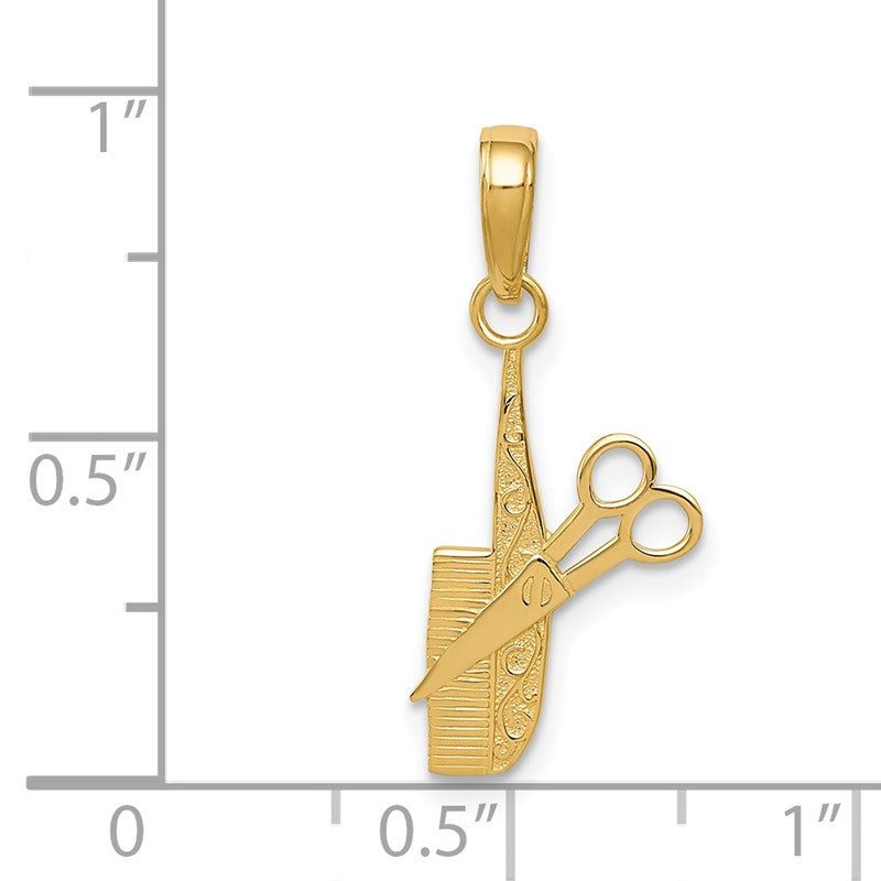 14k Comb and Scissors Charm K4940
