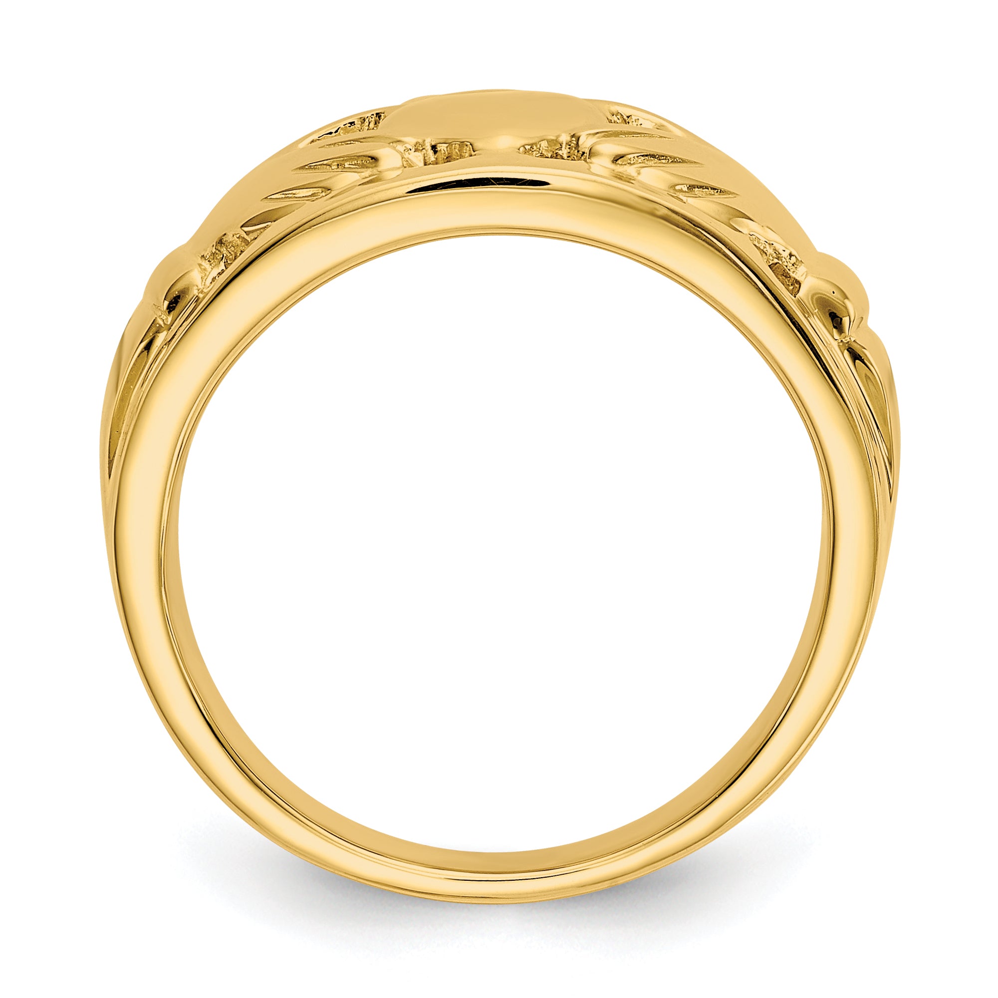 14k Ladies Polished Claddagh Ring D1858
