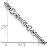 14K White Gold 18 inch 3.5mm Hand Polished and Textured Fancy Link with Fancy Lobster Clasp Chain WLK619