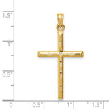 14k Hollow Diamond-cut Cross Pendant K6395