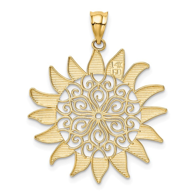 14k Filigree Sun Pendant K4813