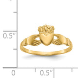 14k Ladies Polished Claddagh Ring D1875