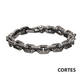 Men's Antiqued Gun Metal Steel Squared Chain Link Bracelet | 8 1/4"