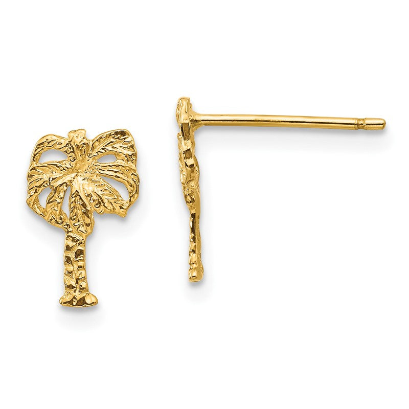 14k Polished Palm Tree Post Earrings TC566
