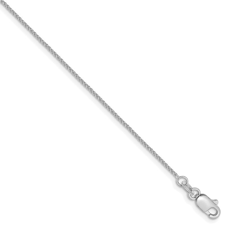 14K White Gold 10 inch .85mm Spiga with Lobster Clasp Anklet PEN95