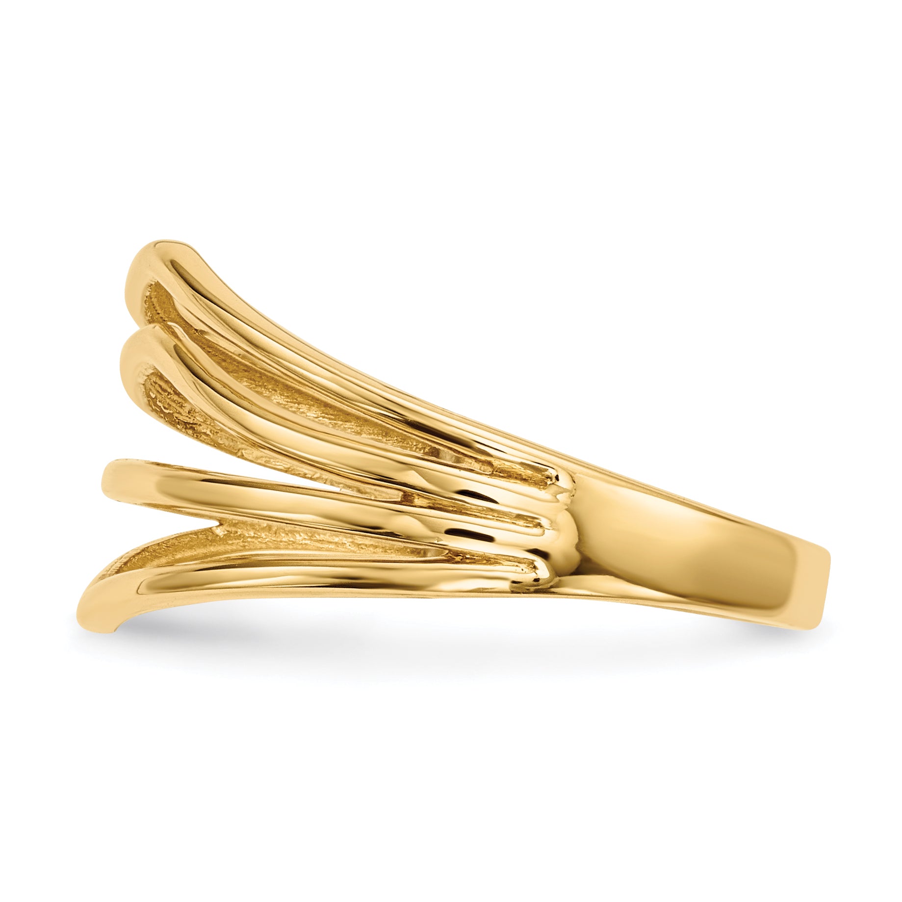 14k Polished Curved 4-Bar Ring R607