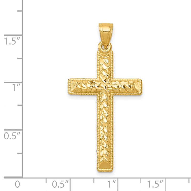 14k Diamond-cut Latin Cross Pendant K6175