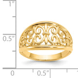14K Fleur-De-Lis Tapered Filigree Ring K4606