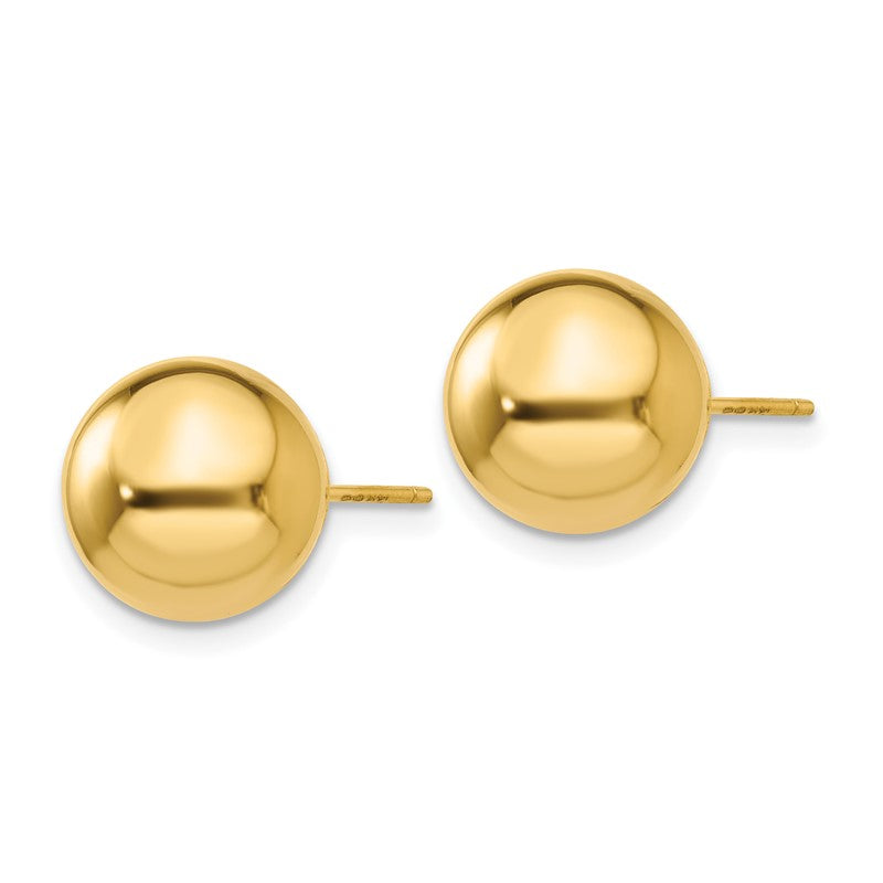 14k 10mm Polished Puffed Ball Post Earrings X10MMG