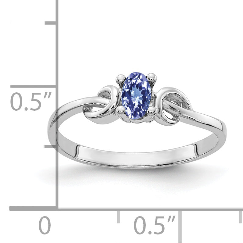 14k White Gold 5x3mm Oval Tanzanite ring Y4651T