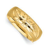 14k 13/16 Oversize Florentine Engraved 20.00mm Hinged Round Bangle Bracelet FE13/16O