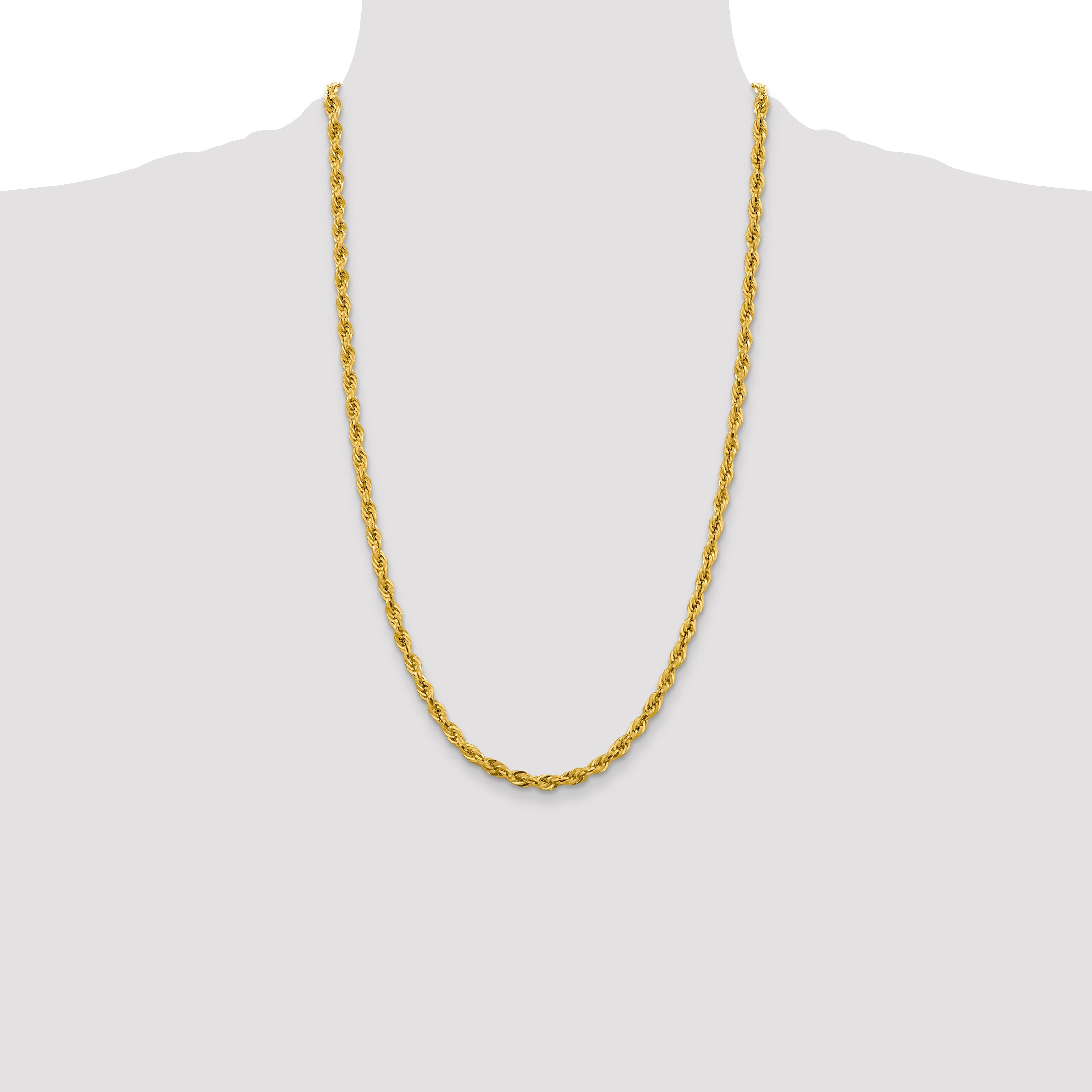 14K 26 inch 4.25mm Semi Solid Rope with Lobster Clasp Chain BC168