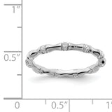 14k White Gold 3mm 1/5 carat Diamond Fancy Bamboo Band RM3722