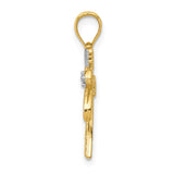 14K and White Rhodium Palm Tree Pendant K4915