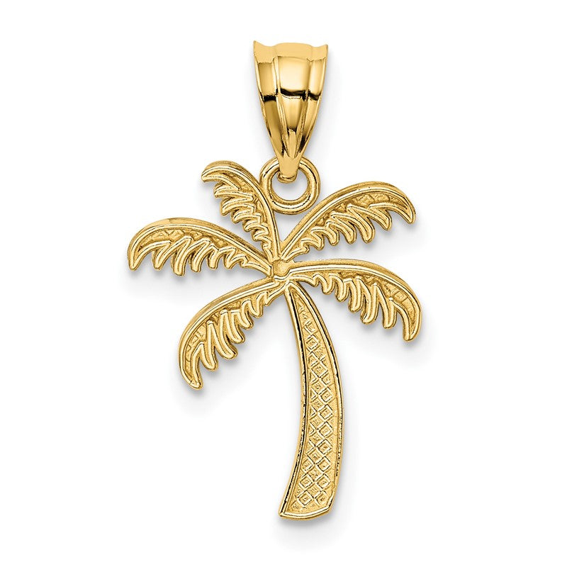 14K and White Rhodium Palm Tree Pendant K4915