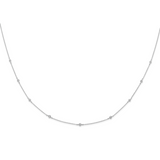 14k White Gold Complete 1/2 carat Diamond 9-Station 18 inch Necklace PM3754