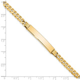 14k Polished Solid Chain/Solid Plate Curb Link 34x7mm Plate 7 inch ID Bracelet LID63