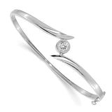 14k White Gold Complete 1/2 carat VS Diamond Hinged Oval Bangle Bracelet XB280VS