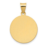 14K Polished and Satin Hollow St. Vincent Medal Round Pendant XR1697