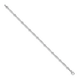 14k White Gold Complete 1/20 carat Diamond Heart 7 inch Bracelet BM4607
